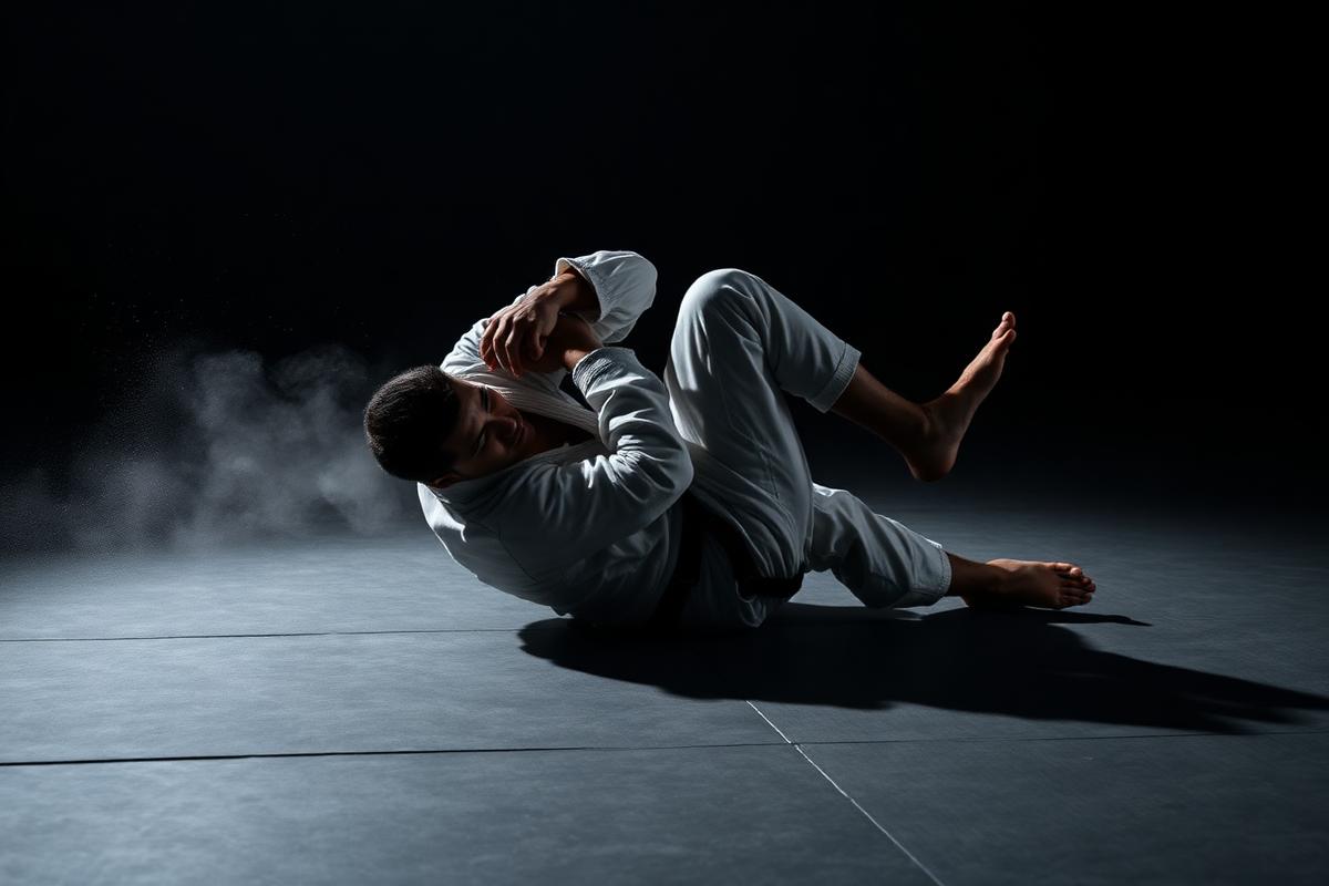 Treino de Jiu-Jitsu em movimento na academia em Penha